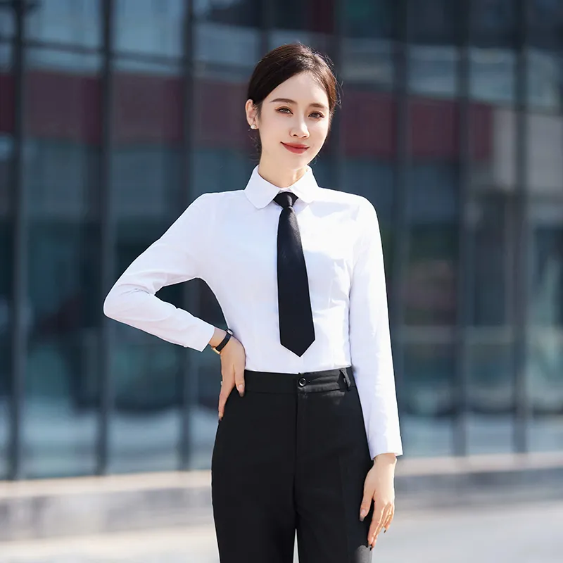 Đồng phục công sở áo sơ mi trắng quần tây đen NAMA100