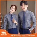 Áo sơ mi nam nữ công sở màu xám NAMA201