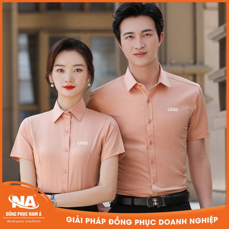 Đồng phục áo sơ mi công sở màu cam nhạt NAMA208
