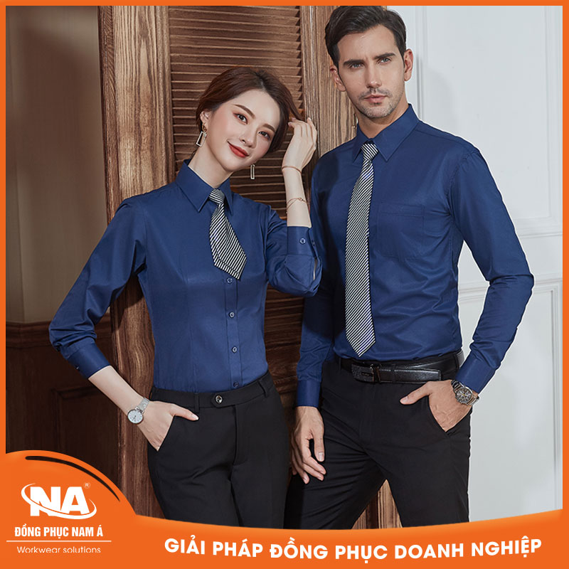 Đồng phục áo sơ mi công sở màu xanh than NAMA207