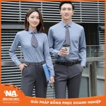 Đồng phục áo sơ mi nam nữ công sở màu xám NAMA202