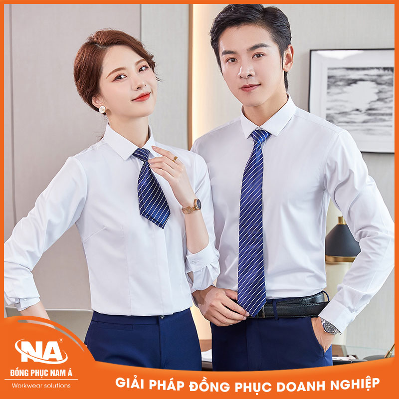 Đồng phục công sở áo sơ mi trắng dài tay NAMA204